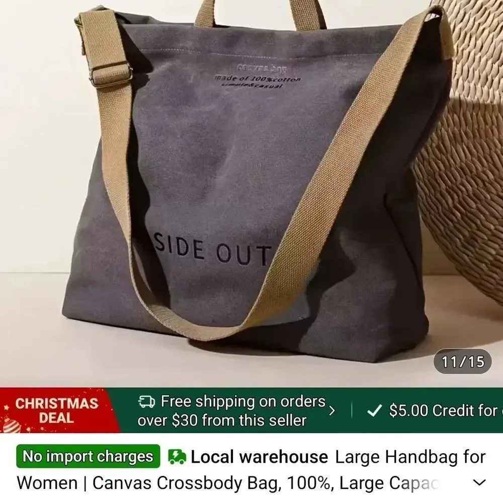 Chic Gray and Tan Hobo Bag